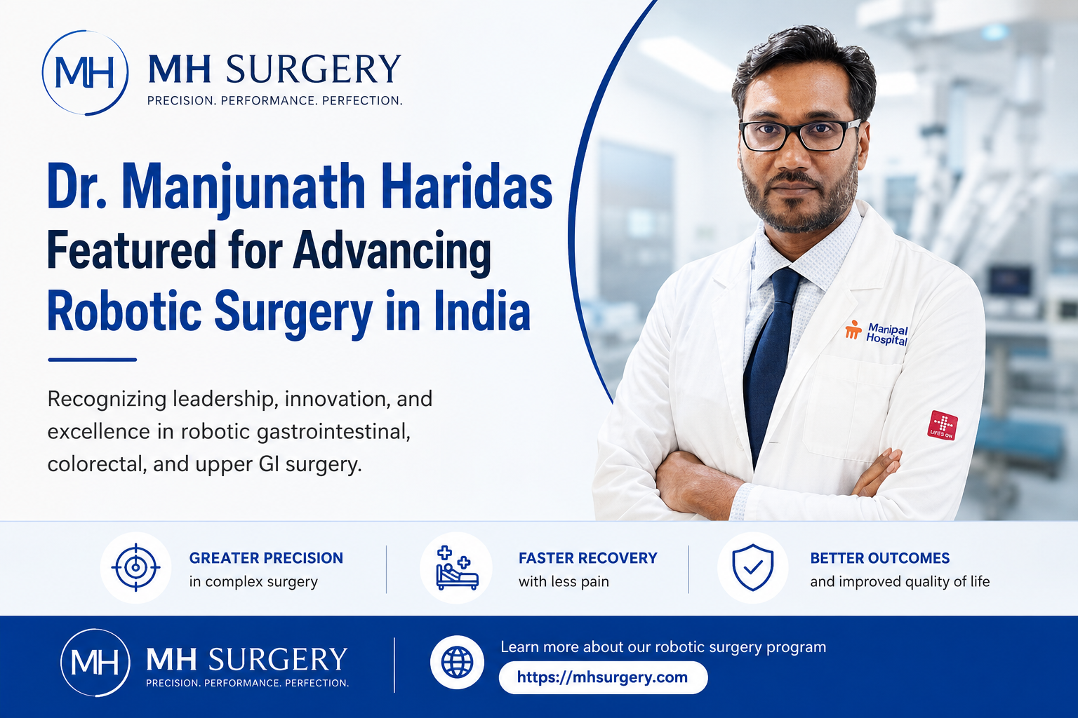 Dr. Manjunath Haridas Featured by SiliconIndia Healthcare for Advancing Robotic Surgery in India